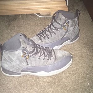 Air Jordan 12s Grey Suede.